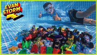 ABC Monster Truck  Pool Challenge Brother VS Sister