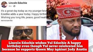 Lincoln Edochie wishes Yul Edochie happy birthday though he supports Queen May and Judy Austin