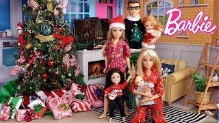 Barbie & Ken Doll Family Christmas Morning Routine