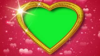 Heart Background Green Screen Frame Wedding Footage