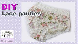 [ ショーツ型紙の作り方]   Panties / Sewing薄手のベア天竺とストレッチレースで超履き心地の良いショーツを作ってみました。DIY Lace Underwear