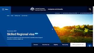 Subclass 887 Skilled Regional Visa Australia