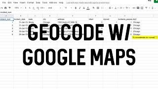 Geocode Data Using Google Maps
