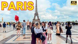 Paris, France  - Paris 2024, Sunny Day at the EIFFEL TOWER | Paris Walk 4K  (▶1h)