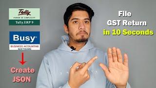 File GST Return through Tally & Busy Software| Create JSON in Tally & Busy Software| How to file GST