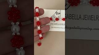 Handmade The Red Flowerette Bracelet #bracelet #red #daisy