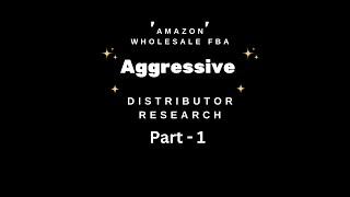 Amazon Wholesale FBA Distributor Research For USA Marketplace