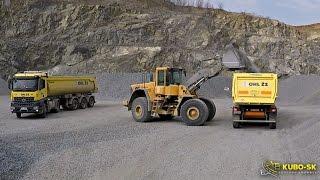 Mercedes Benz Arocs semitrucks transport gravel - truck cab view