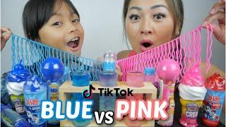 BLUE vs. PINK CANDY *Most Popular Tiktok Magic Potion, Candies Ice cream Candy & Slush Puppies |N.E