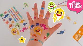 I have BABY SHARK TATTOOS on my hand!| BABY SHARK Temporary Tattoo stickers | mylittletiger