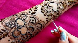 Beautiful Heart Shaped Dubai Style Mehndi Design 2025 || Step by Step Mehndi Design || Heena Design