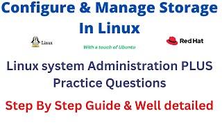Configure and Manage Storage On a Linux system - RHEL 9 & Ubuntu | RHCSA 9 | EX200.V9 | Lesson 10