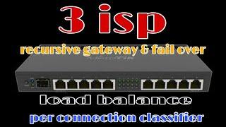mikrotik 3 isp recursive gateway & fail over  load balancing