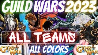 Gems of War GUILD WARS ALL TEAMS ALL COLORS 2023 | Undeafeted Red Team All Updated Bracket 1-3 rdy