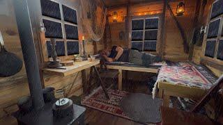 Camping in Heavy Rain and Rainstorm - 4 Days Overnight in Wooden House -ASMR