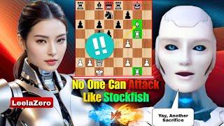 Stockfish King Accomplished Super BRILLIANT Attacks In The Kingside Against Lc0 | Chess Strategy