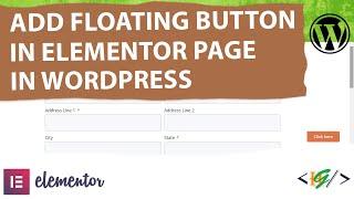 How to Add Floating Button using Button Widget in Elementor Page in WordPress | Sticky Button