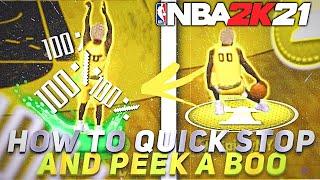 HOW TO QUICK STOP & PEEK A BOO EASY ON NBA 2K21 CURRENT GEN TUTORIAL! MOST COMP DRIBBLE MOVE