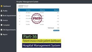 How to create Medical Billing system (Hospital Management System Part-36)