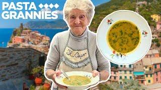 97yr old Isolina makes a comfort minestrone soup with pesto! | Pasta Grannies