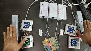 2 Door Interlocking System Working Demonstration with Em Lock No Touch Switch Magnetic Contact Door