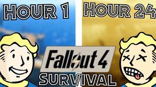 I spent 24 HOURS in Fallout 4 SURVIVAL