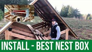 Best Nest Box Installed Into Mobile Chicken Coop