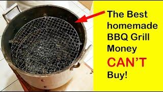 Homemade barbeque grill. Easy to use, easy to make, long lasting aluminum diy charcoal bbq grill.