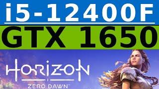 GeForce GTX 1650 -- Intel Core i5-12400F -- Horizon Zero Dawn FPS Test i5-12400
