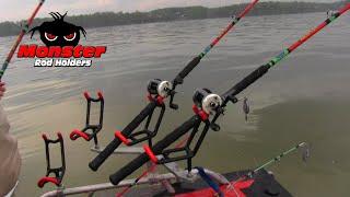 Big Catfish on the line featuring Monster Rod Holders