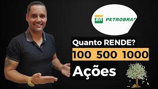 Quanto RENDE 100, 500 e 1000 ações da Petrobrás (PETR4)? A empresa mais valiosa da bolsa de valores.