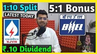 BHEL + SJVN • Stocks Declared High Dividend, Bonus & Split With Ex Date's