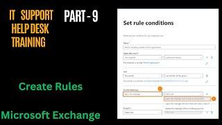 How to Create Rules on Microsoft Exchange to Block Emails |  IT Help Desk Training PART - 9 | HINDI