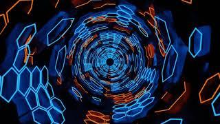 VJ LOOP NEON Bokeh Blue Orange Metallic Sci-Fi Abstract Background Video RGB Gaming Light