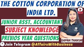 Junior Accounts Assistant || Previous Year Questions  |l Cotton Corporation of India Ltd || Part 2