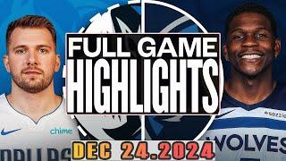 Dallas Mavericks vs Minnesota Timberwolves Full Game Highlights Dec 24,2024 NBA  Season 2024-25