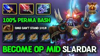 TRULY BECOME OP MID Slardar Aghs Scepter + Bloodthorn Build 100% Perma Bash Fish 7.37c DotA 2