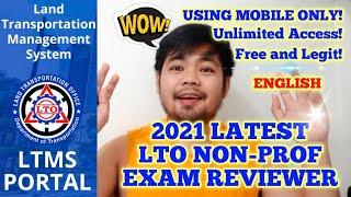 LTO EXAM REVIEWER as of july 2021 - ENGLISH  | Non Prof | FREE | using Mobile Only!