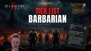 TIERLIST Season 1 Barbarian Diablo 4 - Berserk Ripping and Barber Synergy is insane!