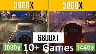 Ryzen 3900X vs 5800X with 6800XT in 1080p & 1440p