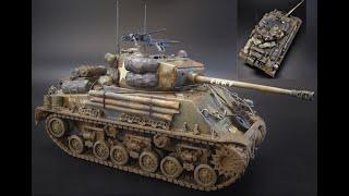 M4A3E8 Sherman Easy Eight Fury Tank 1/35 Scale Model Armor Kit Build Review Weathering Italeri 6529