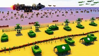 Full-Scale Mech D-DAY Invasion into Army Men BEACH FORTRESS! - Attack on Toys