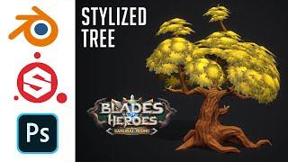 Stylized Tree | Blender, Substance Painter and Photoshop | Speed Modeling Workflow 