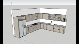 Dựng Tủ Bếp Hiện Đại Bằng Sketchup 1p30s bằng 3dshouse