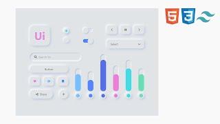 Neumorphic UI Toolkit App |  UI Design to HTML, CSS Using Tailwind CSS | Neumorphism