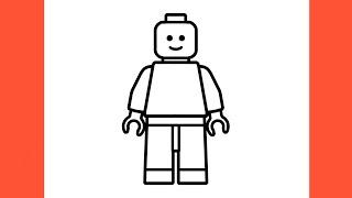 How to draw a LEGO MAN easy / drawing lego character step by step