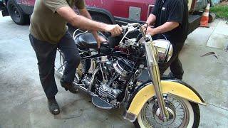 #114 1959 74ci panhead very hard starting kickstart tune up 38 mikuni new build harley tatro machine