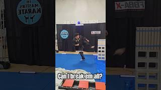 Power Sidekick Black Belt Martial Arts Breaking Challenge with No Holders #karate #martialarts #mma