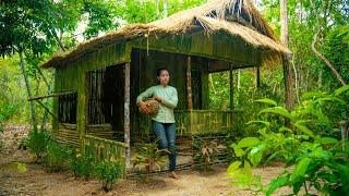 Amazing Girl Builds The Most Beautiful Bamboo House in the Wild To Live Alone Happily Ever After