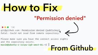How to Fix "Permission denied" Error From Github